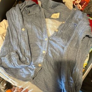 Light blue button up